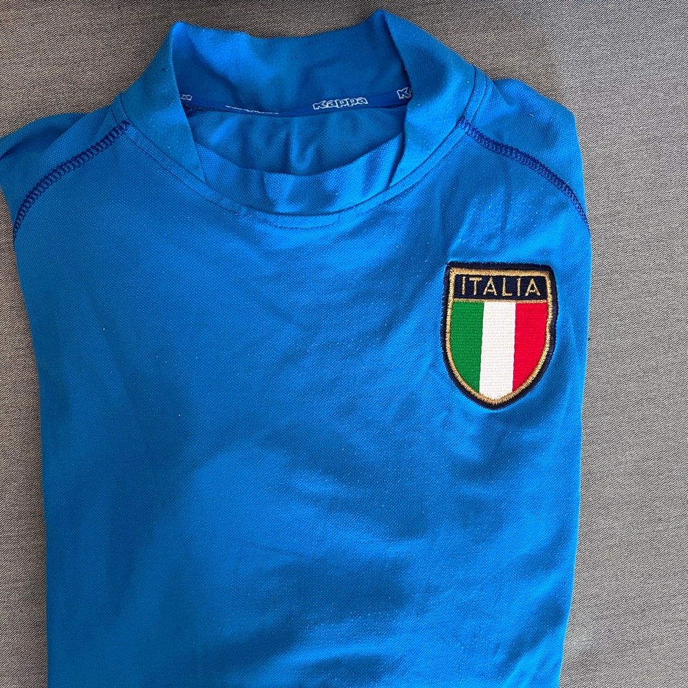 Vintage Italian 2000-2002 Soccer Jersey, Kappa, Italia Emblem Patch